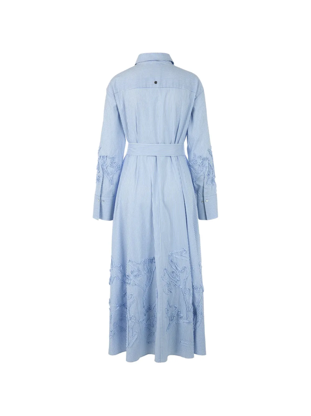  Marccain Striped Ruffled Midi Dress - Blue 