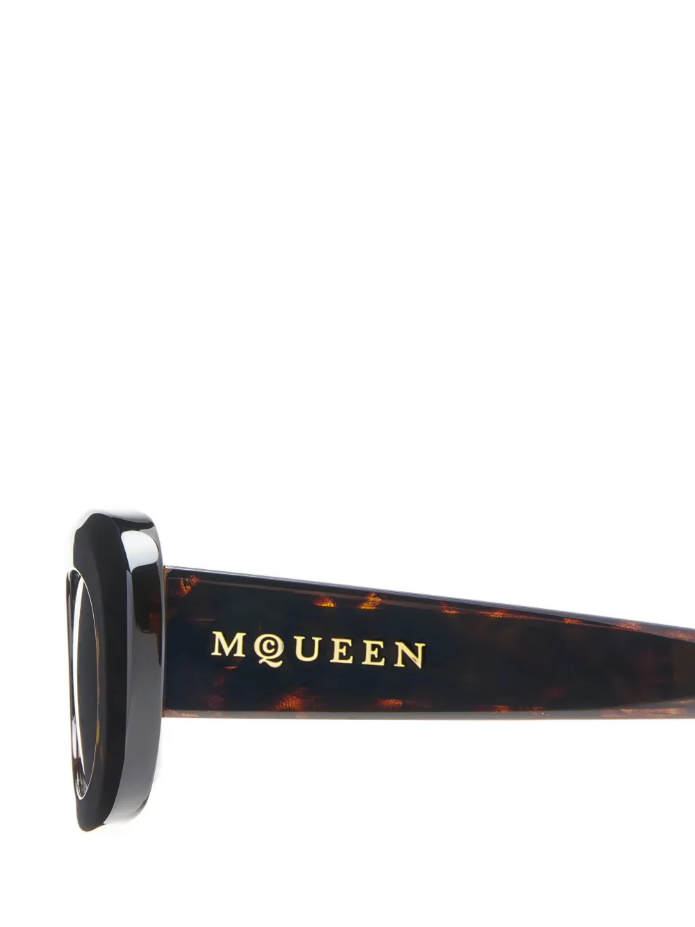 Alexander McQueen Zonnebril met ovalen montuur Bruin