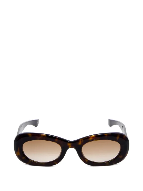 Alexander McQueen Oval-frame Sunglasses in Brown