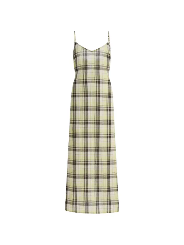 green plaid maxi dress Lindsay Long Dress Green Plaid / M main image 0