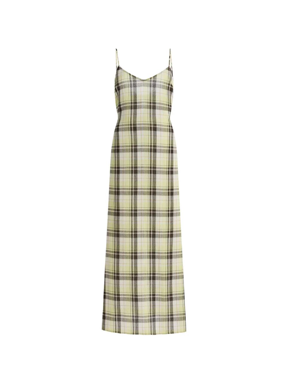 Proenza Schouler White Label Evelyn geruite maxi-jurk met V-hals Groen