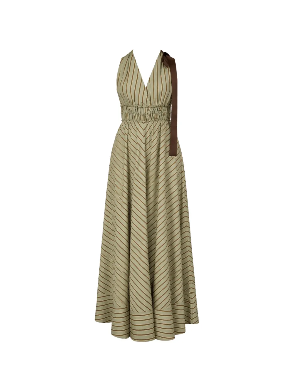 LIU JO striped V-neck dress - Verde