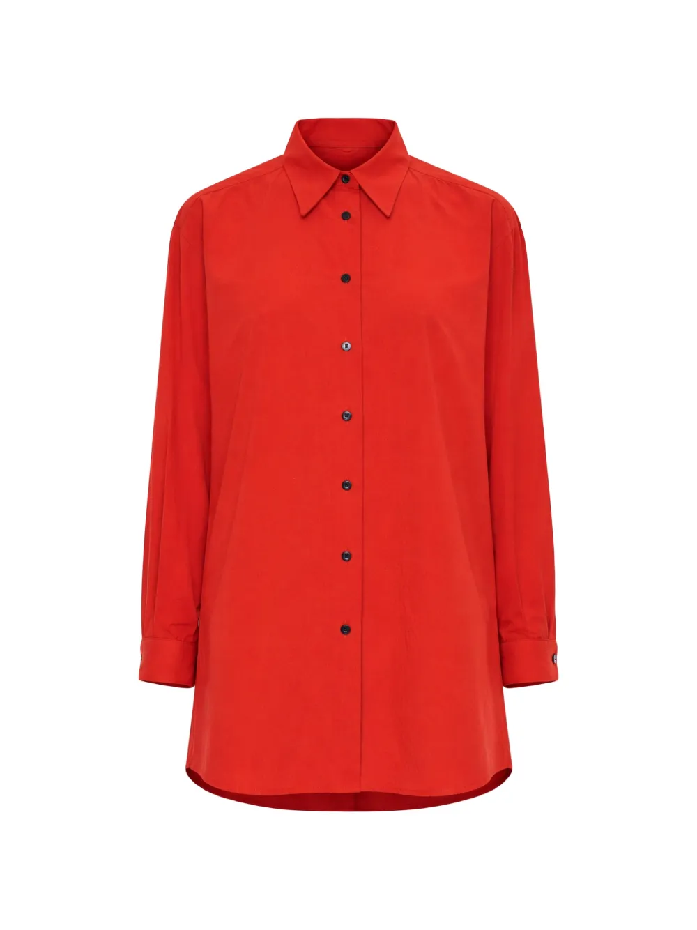 Dusan button-down pointed-collar cotton shirt - Rosso