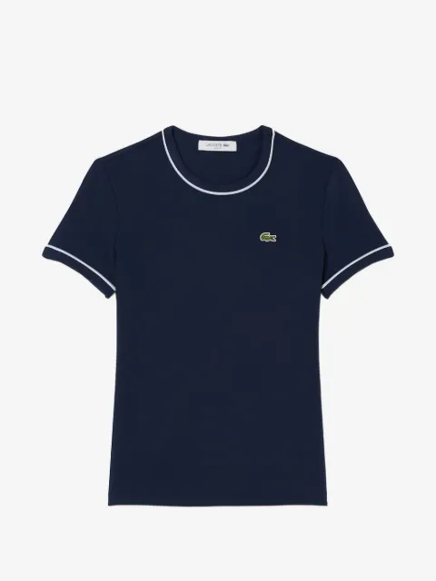 Lacoste contrast-trim round-neck logo-detail cotton T-shirt