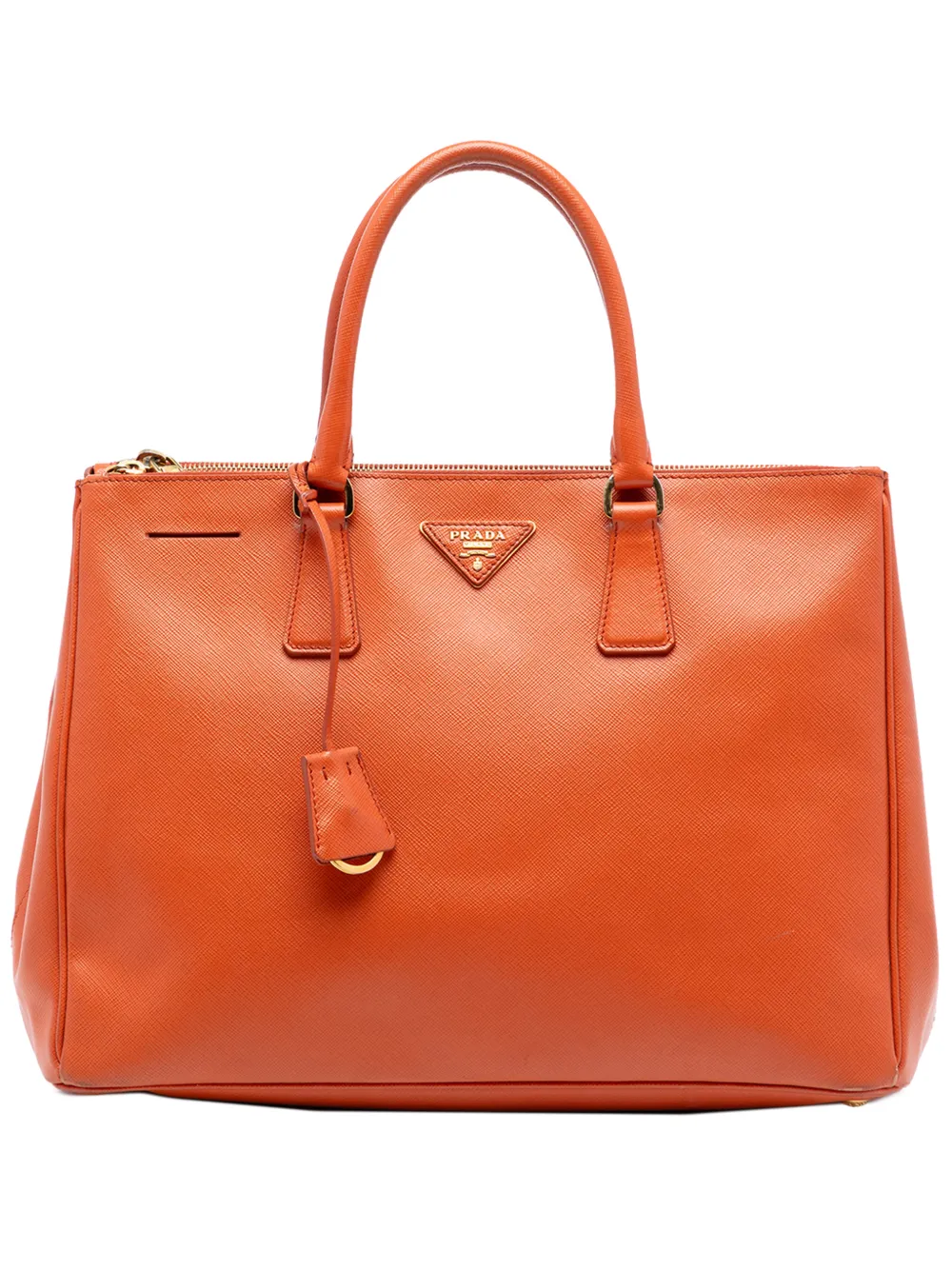 Prada Pre-Owned 2010-2026 Medium Saffiano Lux Galleria Double Zip satchel - Orange