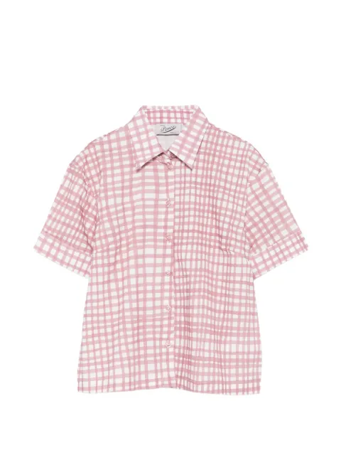 Pence Laura gingham-check short-sleeve shirt