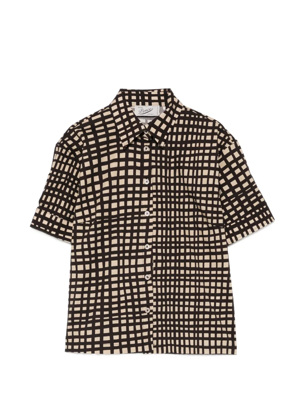 Pence Laura check-pattern short-sleeve shirt - Schwarz