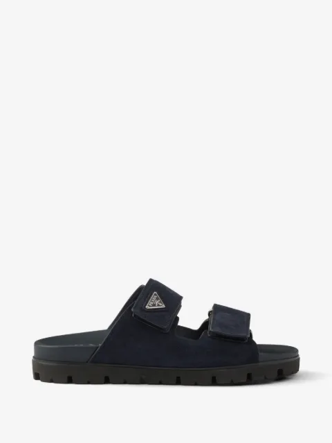 Prada 绒面皮织带凉鞋