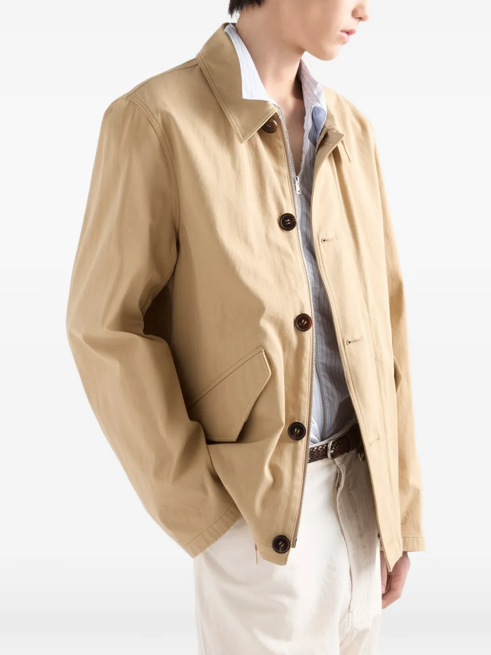 Prada Katoenen jack Beige