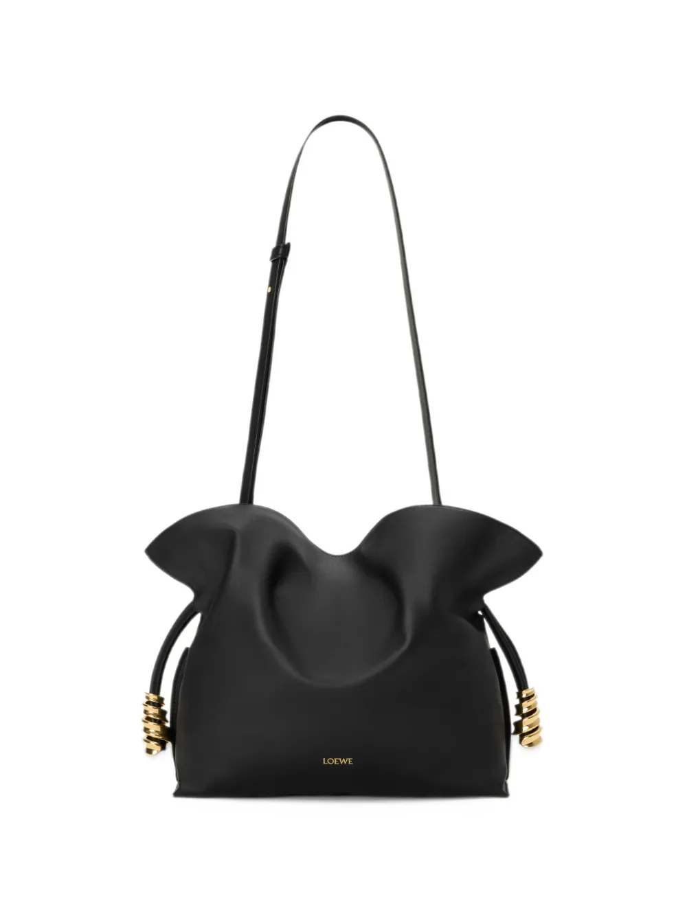 LOEWE Clutch Coil Flamenco media in pelle - Nero
