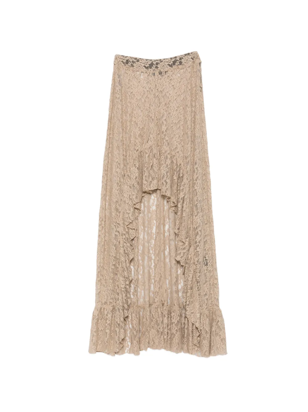 Barbara Bologna ruffled lace asymmetrical skirt - Toni neutri