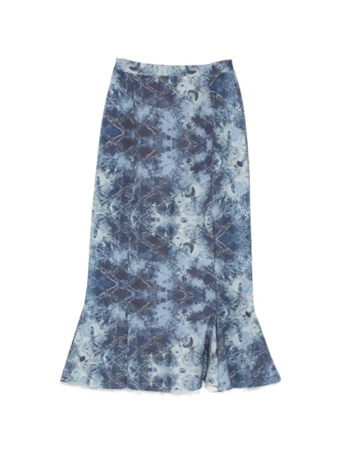 Barbara Bologna Sirena acid-wash diamond-pattern skirt