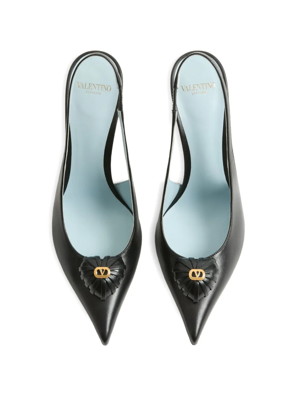 Valentino Garavani Coeur Royal slingback pumps 75 mm Zwart