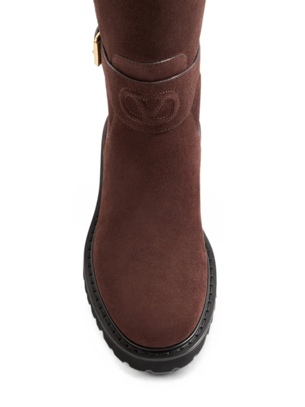 Valentino Garavani VLogo Signature split-leather boots 40mm Bruin