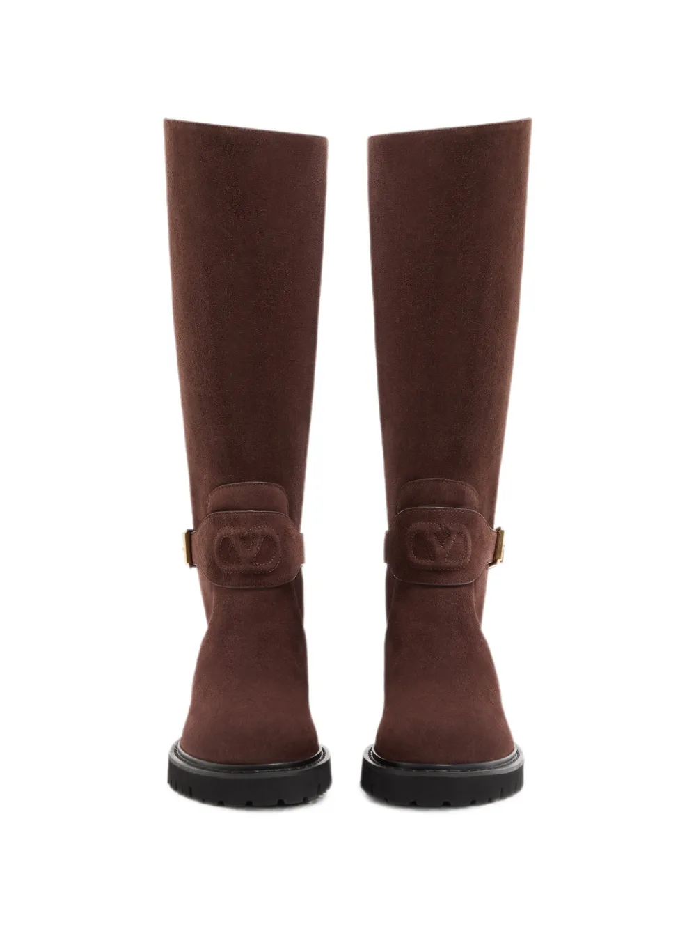 Valentino Garavani VLogo Signature split-leather boots 40mm Bruin