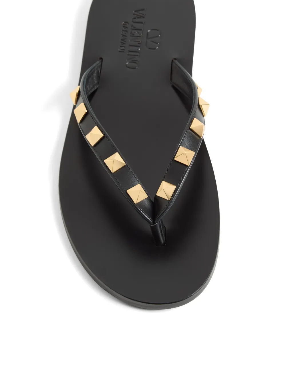 Valentino Garavani Rockstud kalfsleren sandalen 05 mm Zwart