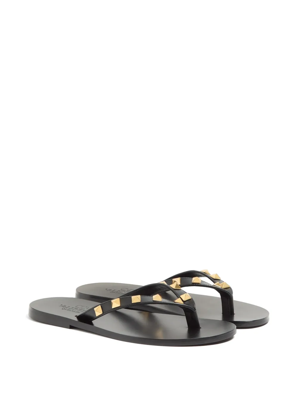 Valentino Garavani Rockstud kalfsleren sandalen 05 mm Zwart