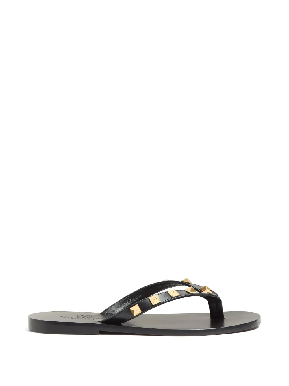 Valentino Garavani Rockstud kalfsleren sandalen 05 mm Zwart