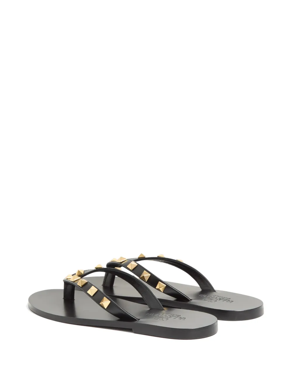 Valentino Garavani Rockstud kalfsleren sandalen 05 mm Zwart