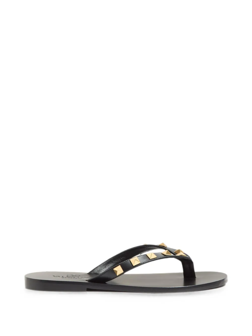 Valentino Garavani Rockstud calfskin thong sandals 05mm - Nero