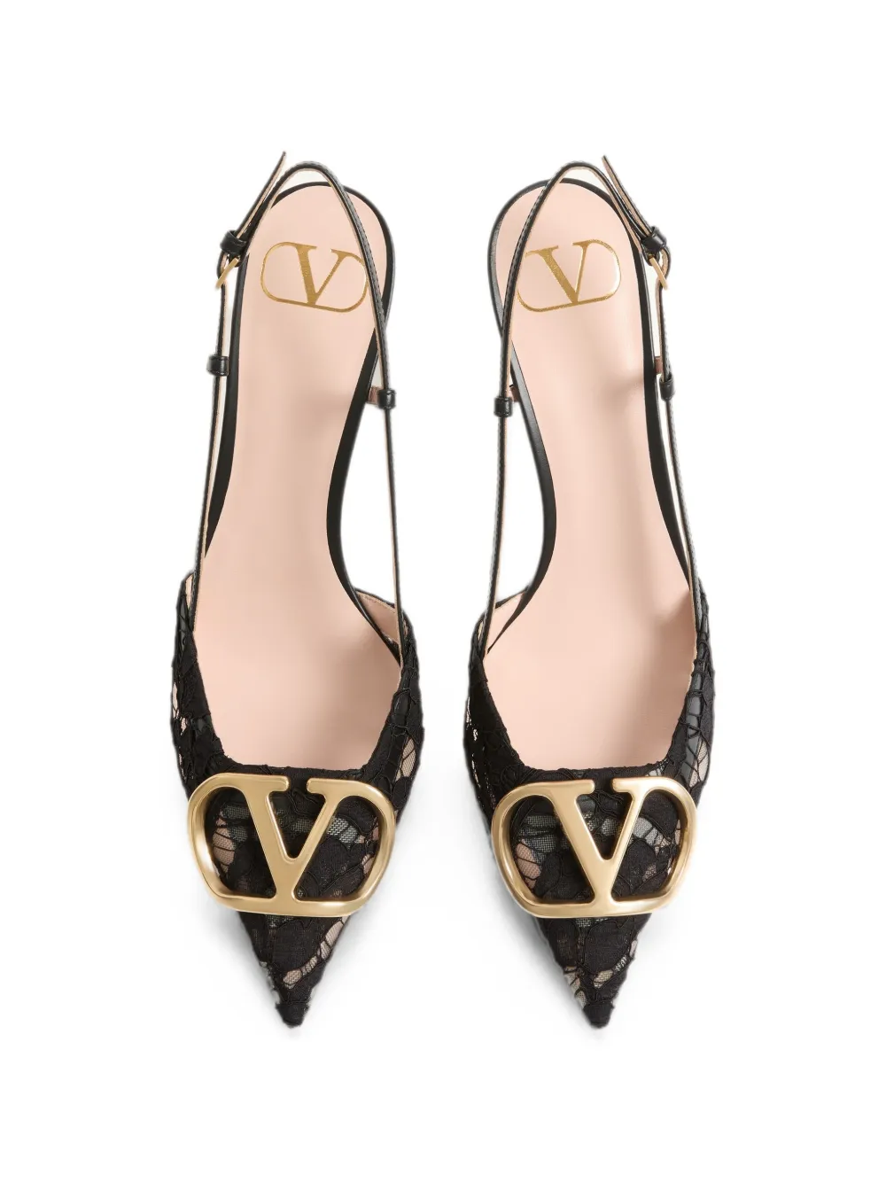 Valentino Garavani VLogo Signature slingback pumps 80 mm Zwart