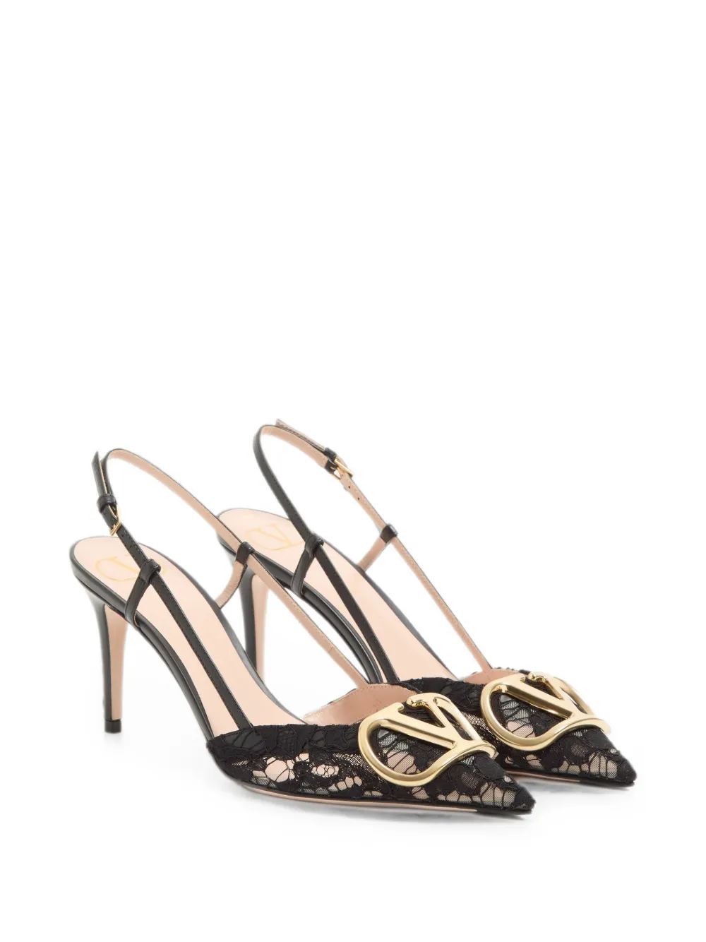 Valentino Garavani VLogo Signature slingback pumps 80 mm Zwart