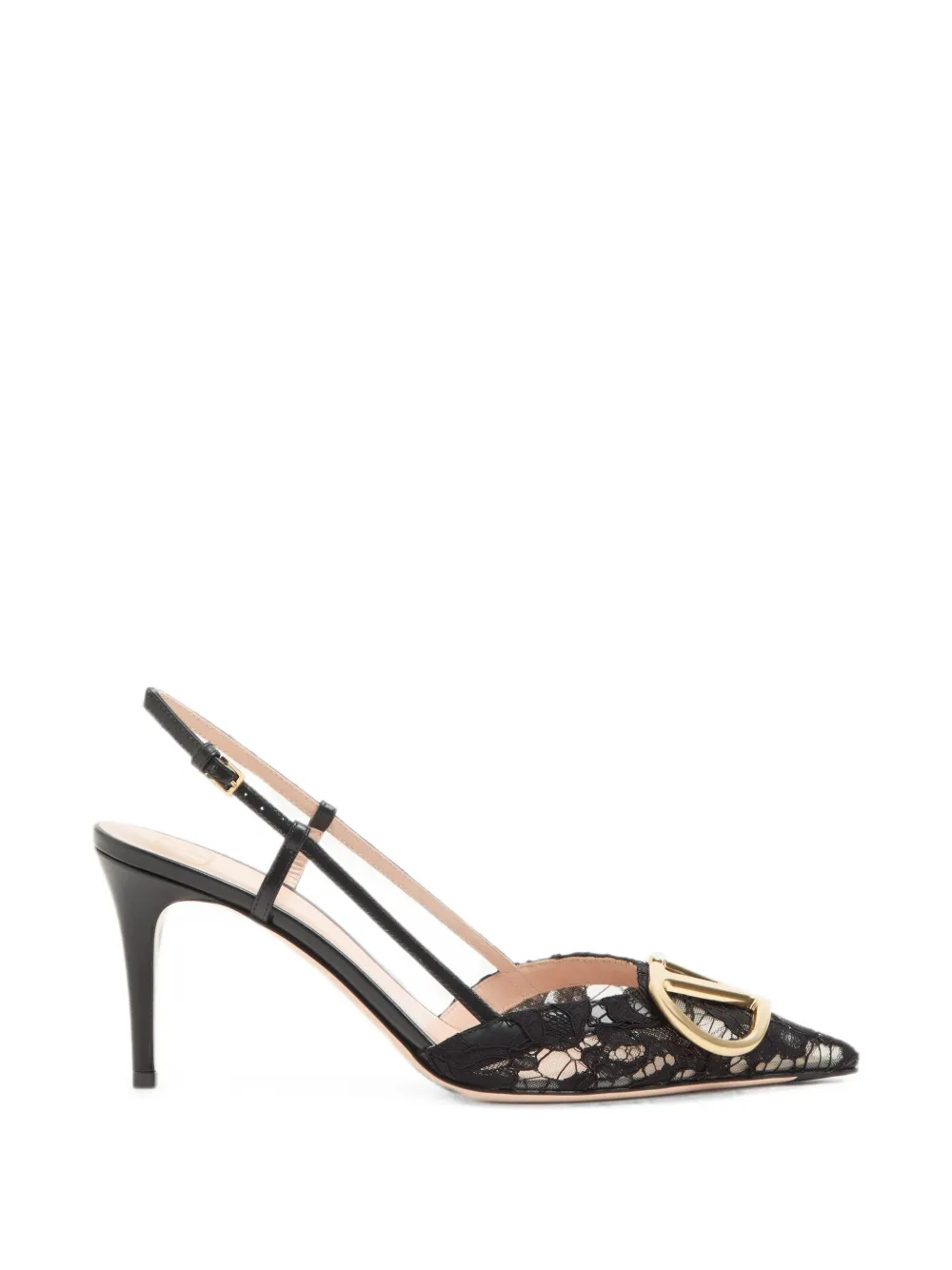 Valentino Garavani VLogo Signature slingback pumps 80 mm Zwart