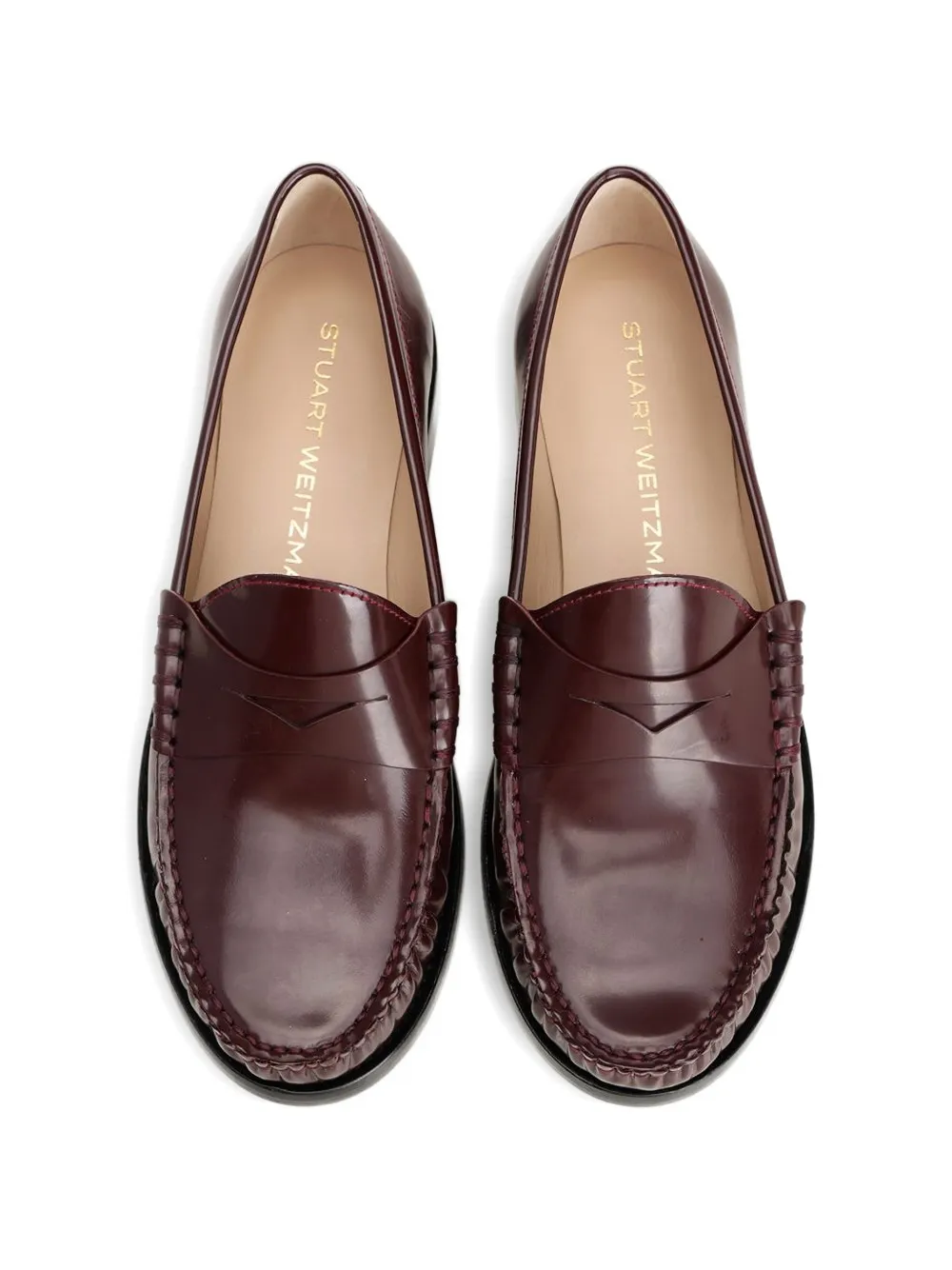 Stuart Weitzman Lottie leren loafers Bruin