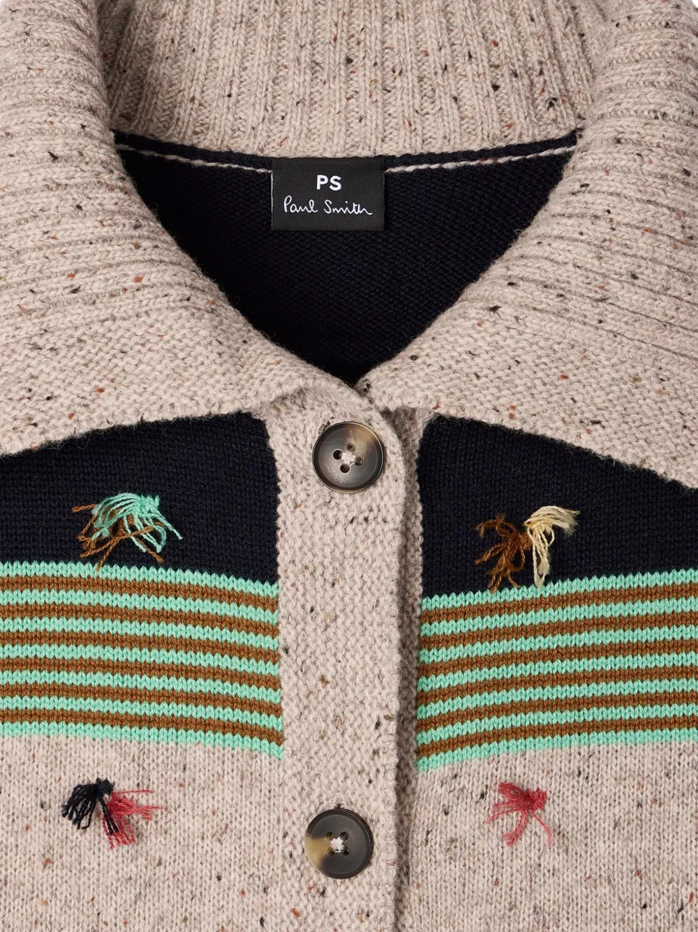 PS Paul Smith Wollen vest met blokstreep Beige