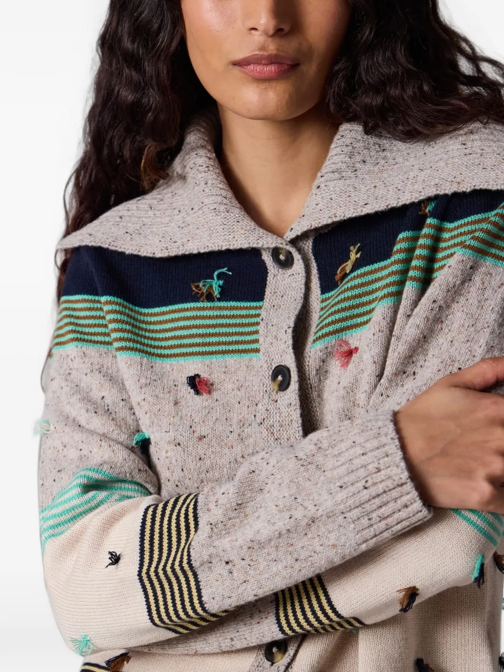 PS Paul Smith Wollen vest met blokstreep Beige