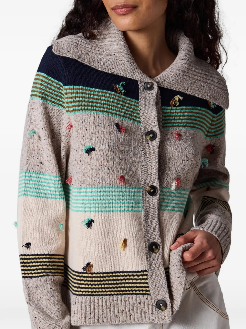 PS Paul Smith Wollen vest met blokstreep Beige