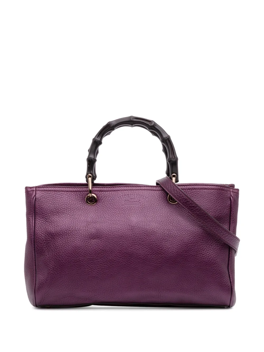 Gucci Pre-Owned 2016-2025 Medium Calfskin Bamboo Shopper satchel - Viola