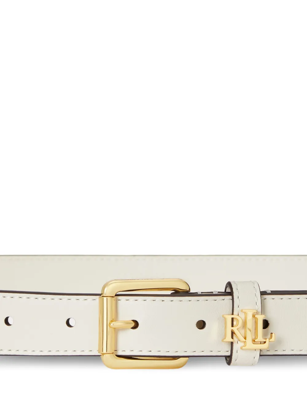 Lauren Ralph Lauren Leren riem met logo Wit
