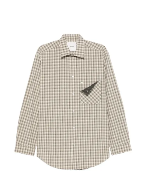 Nanushka check-print chest-pocket shirt