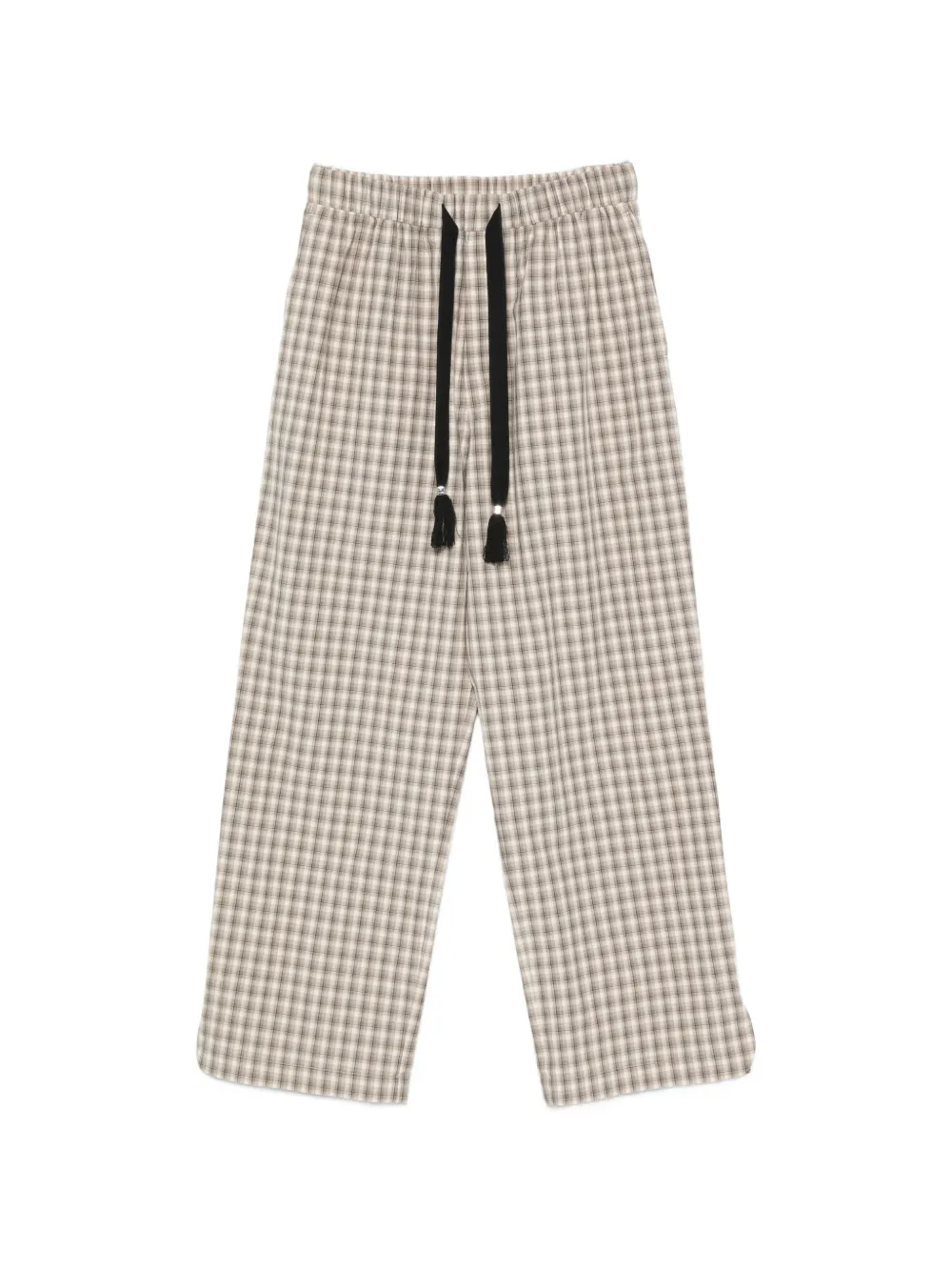 Nanushka check-pattern tassel-detail trousers - Toni neutri