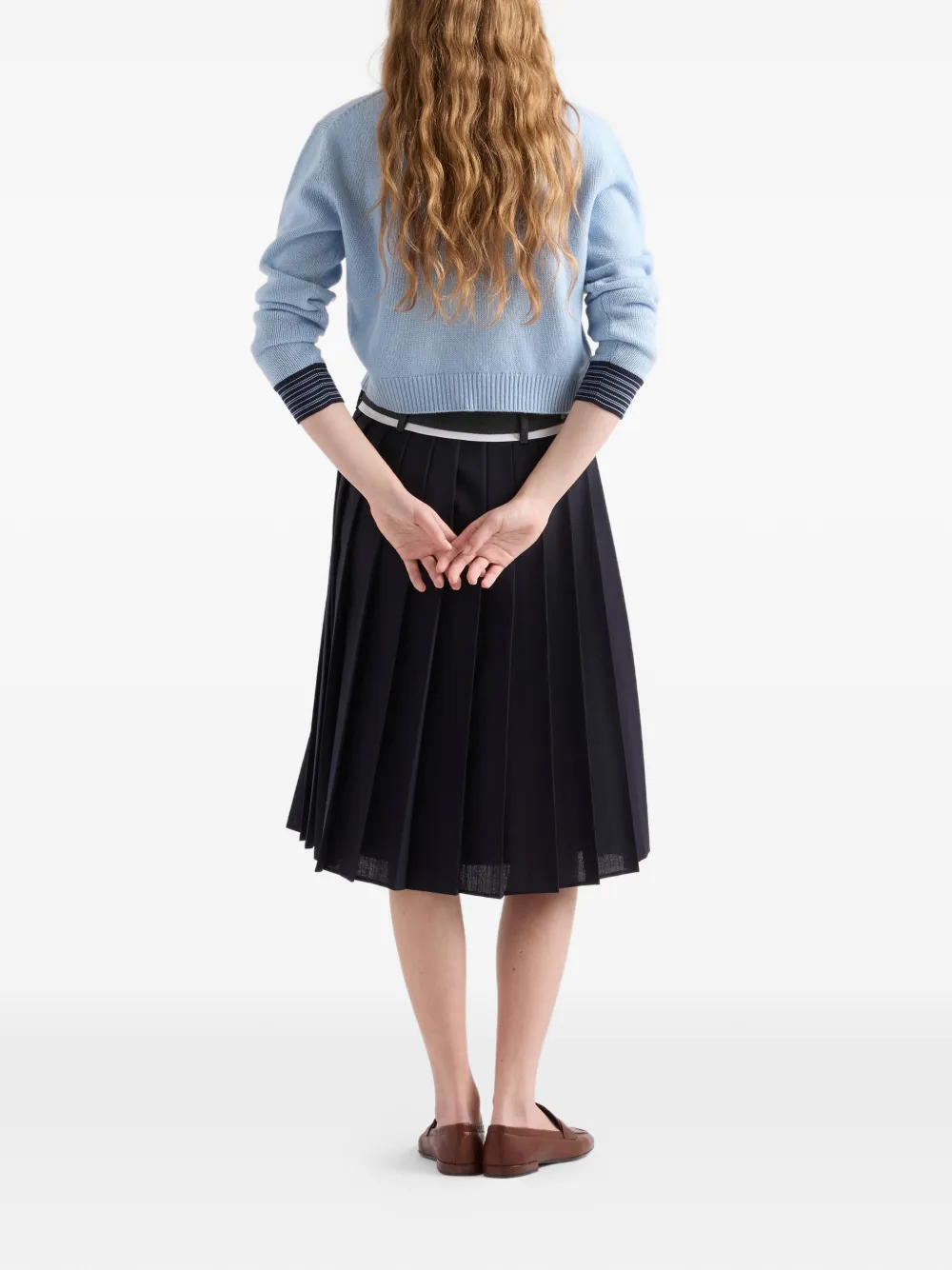Prada Kasjmier trui met ronde hals Blauw
