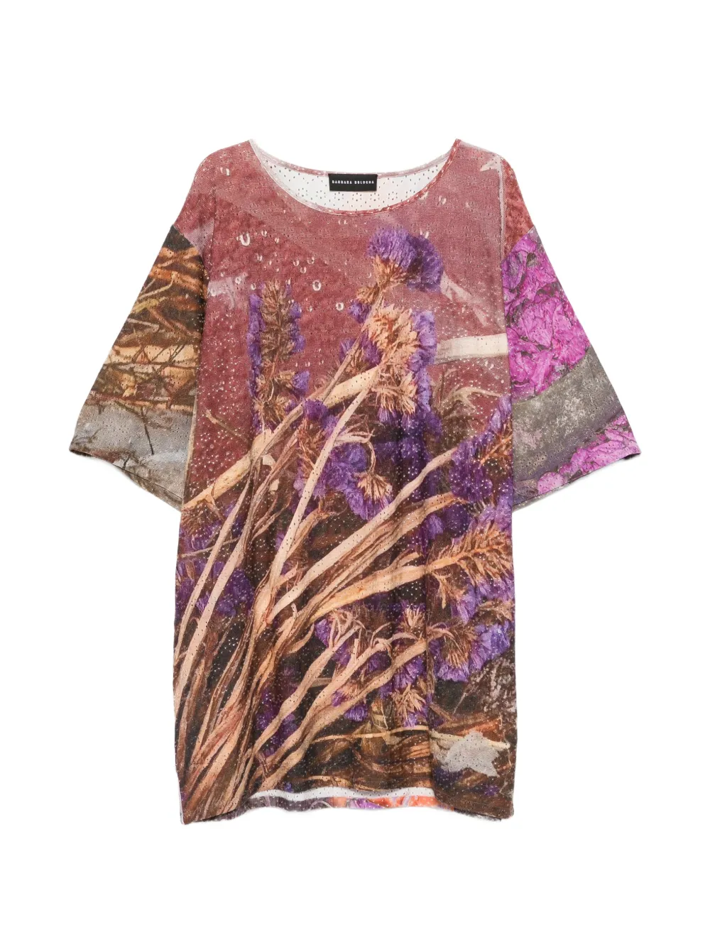 Barbara Bologna printed perforated T-shirt - Rosa