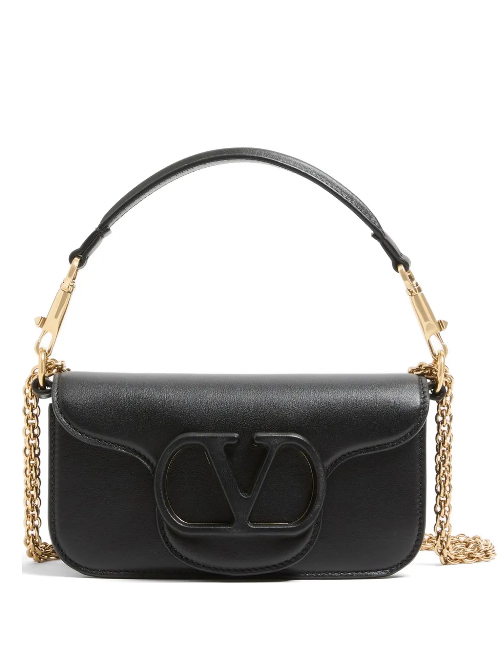 Valentino Garavani Borsa a tracolla Locò piccola in pelle di vitello - Nero