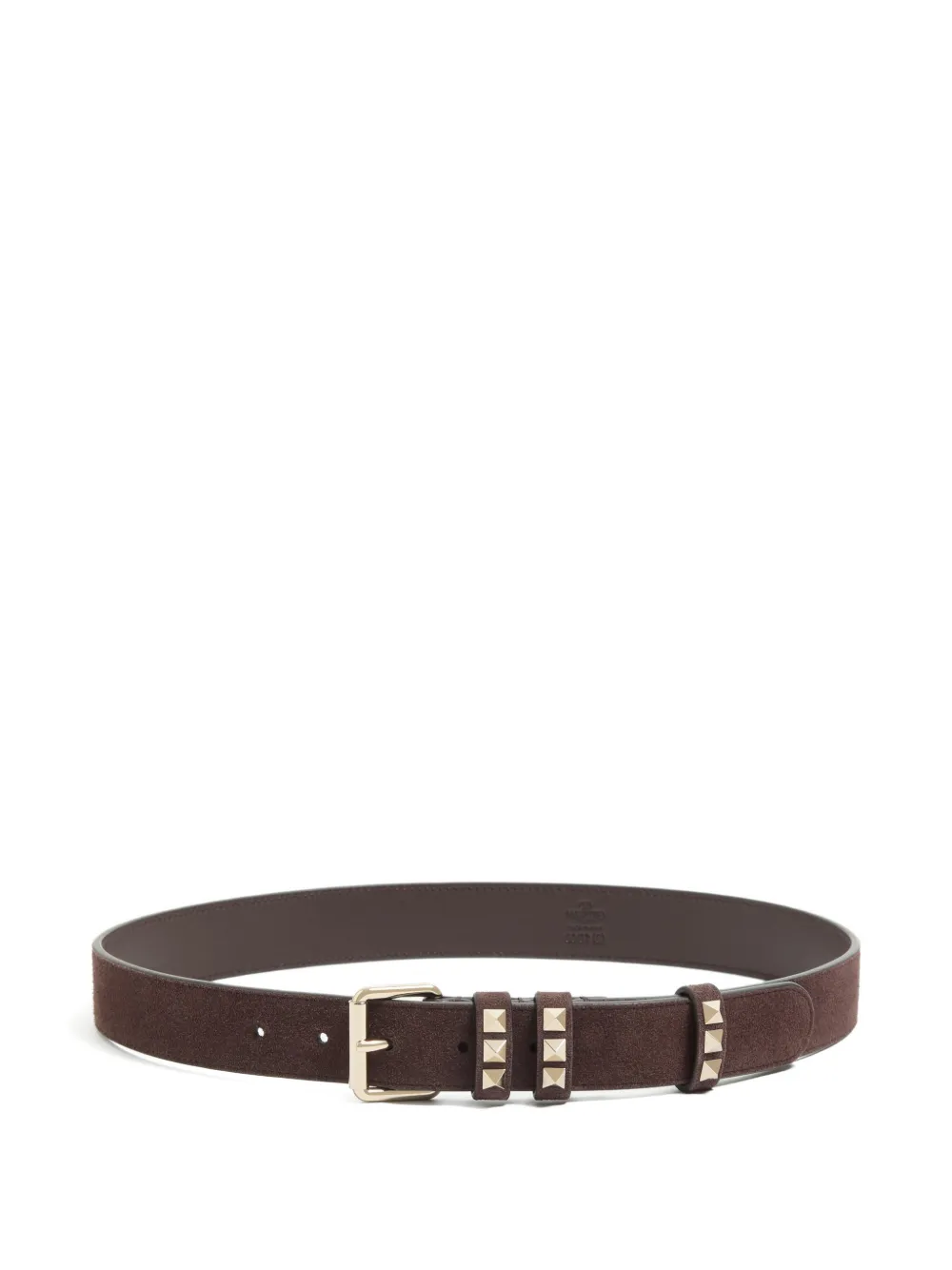 Valentino Garavani Rockstud suede belt 30 mm - Marrone