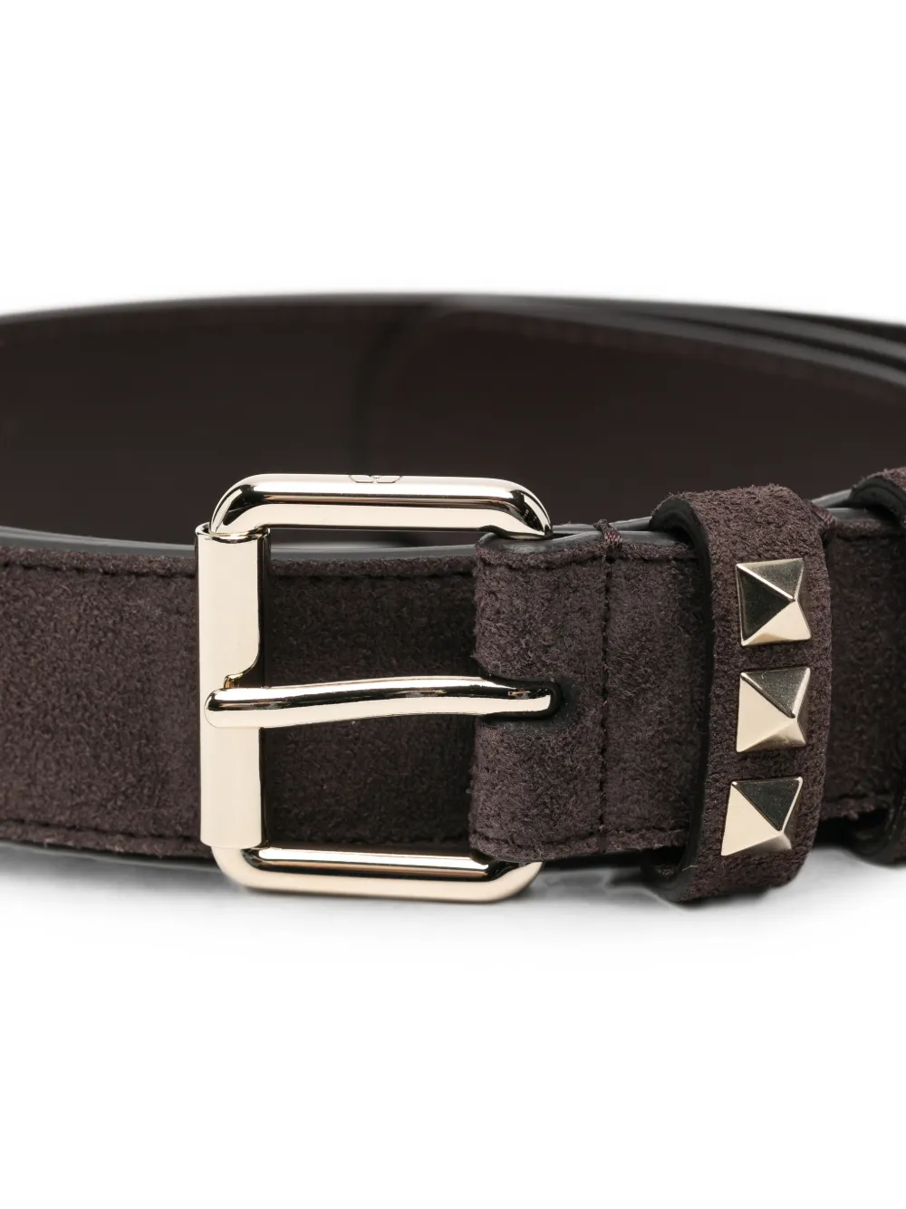 Valentino Garavani Rockstud suède riem Bruin