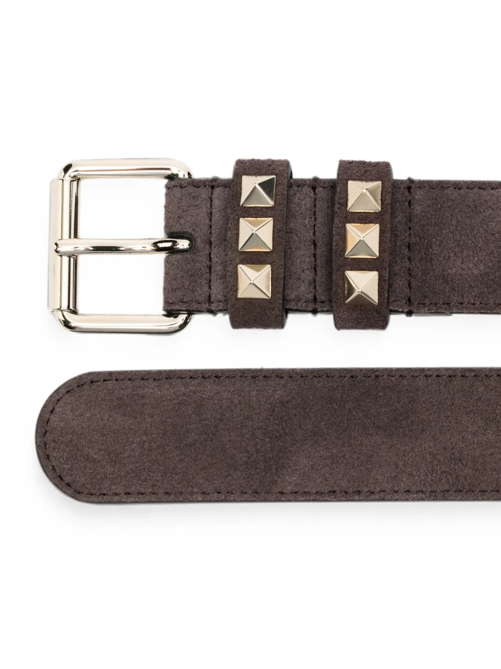Valentino Garavani Rockstud suède riem Bruin
