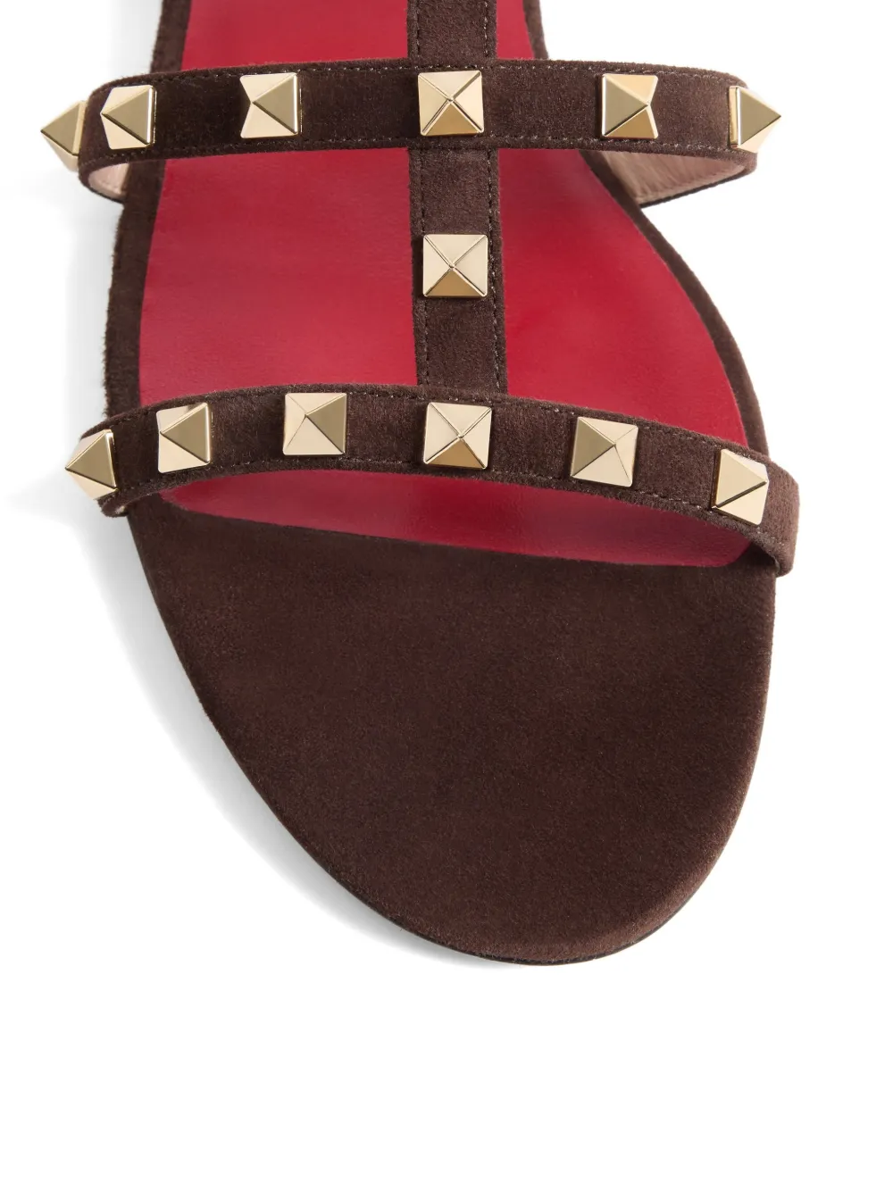 Valentino Garavani Rockstud suède sandalen 05 mm Bruin