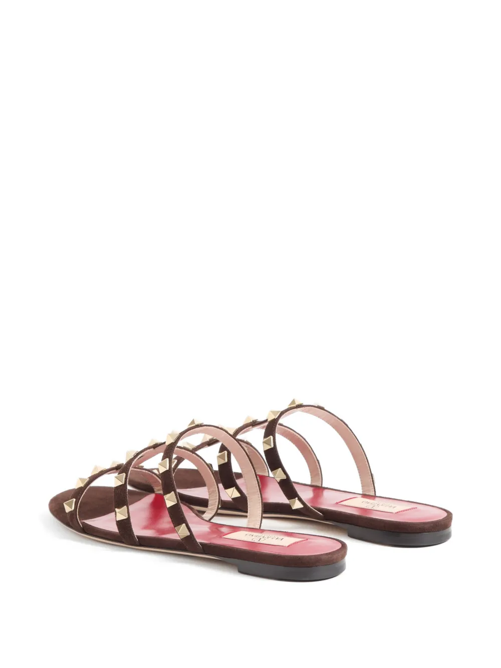 Valentino Garavani Rockstud suède sandalen 05 mm Bruin