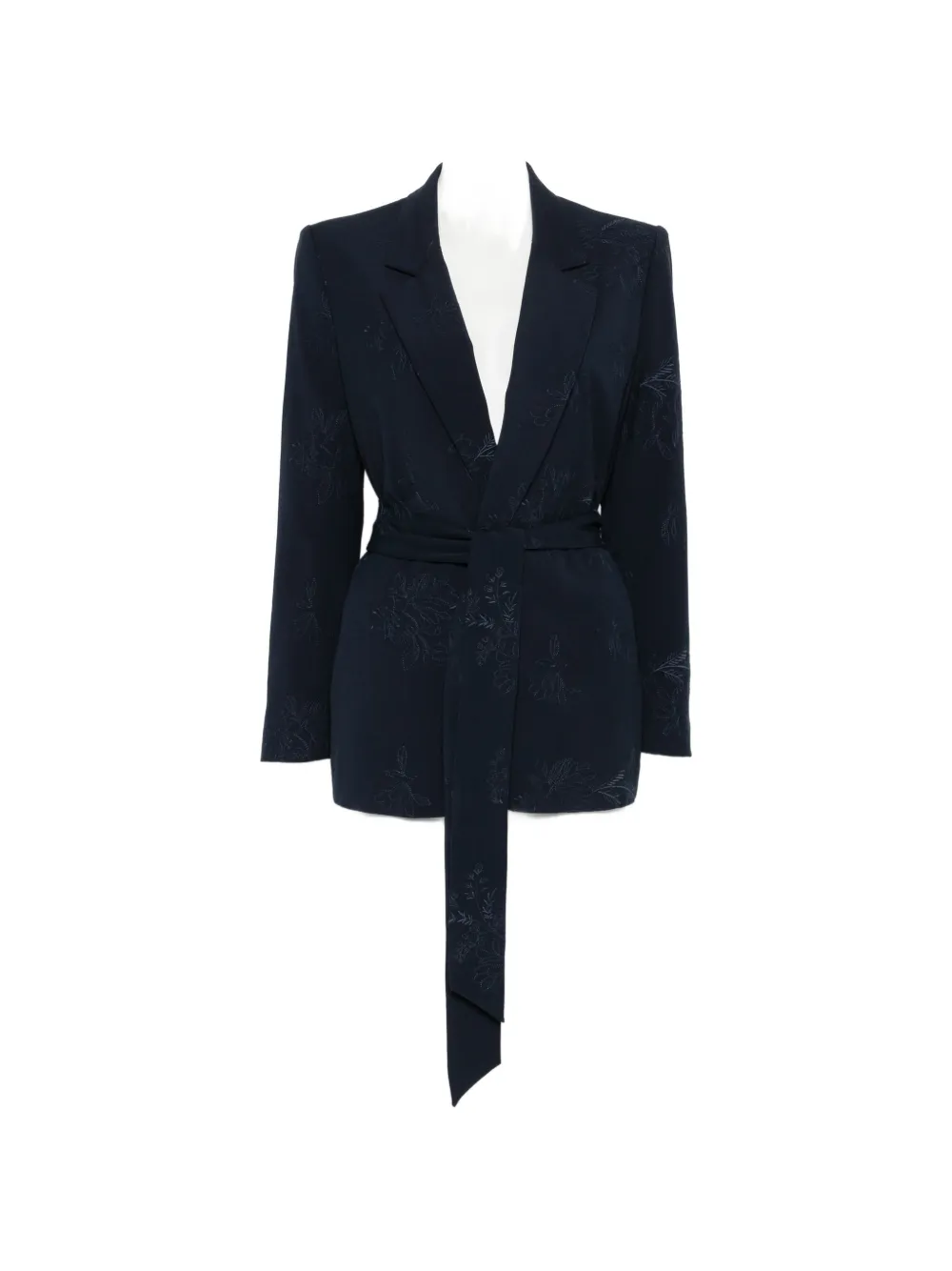 TWINSET floral tie-waist jacket - Blu