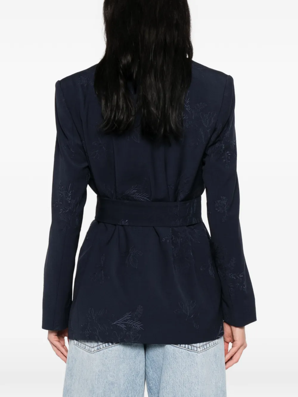 TWINSET Jack met gestrikte taille en bloemen Blauw