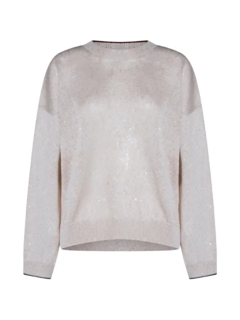 Brunello Cucinelli sweater med pailletudsmykning