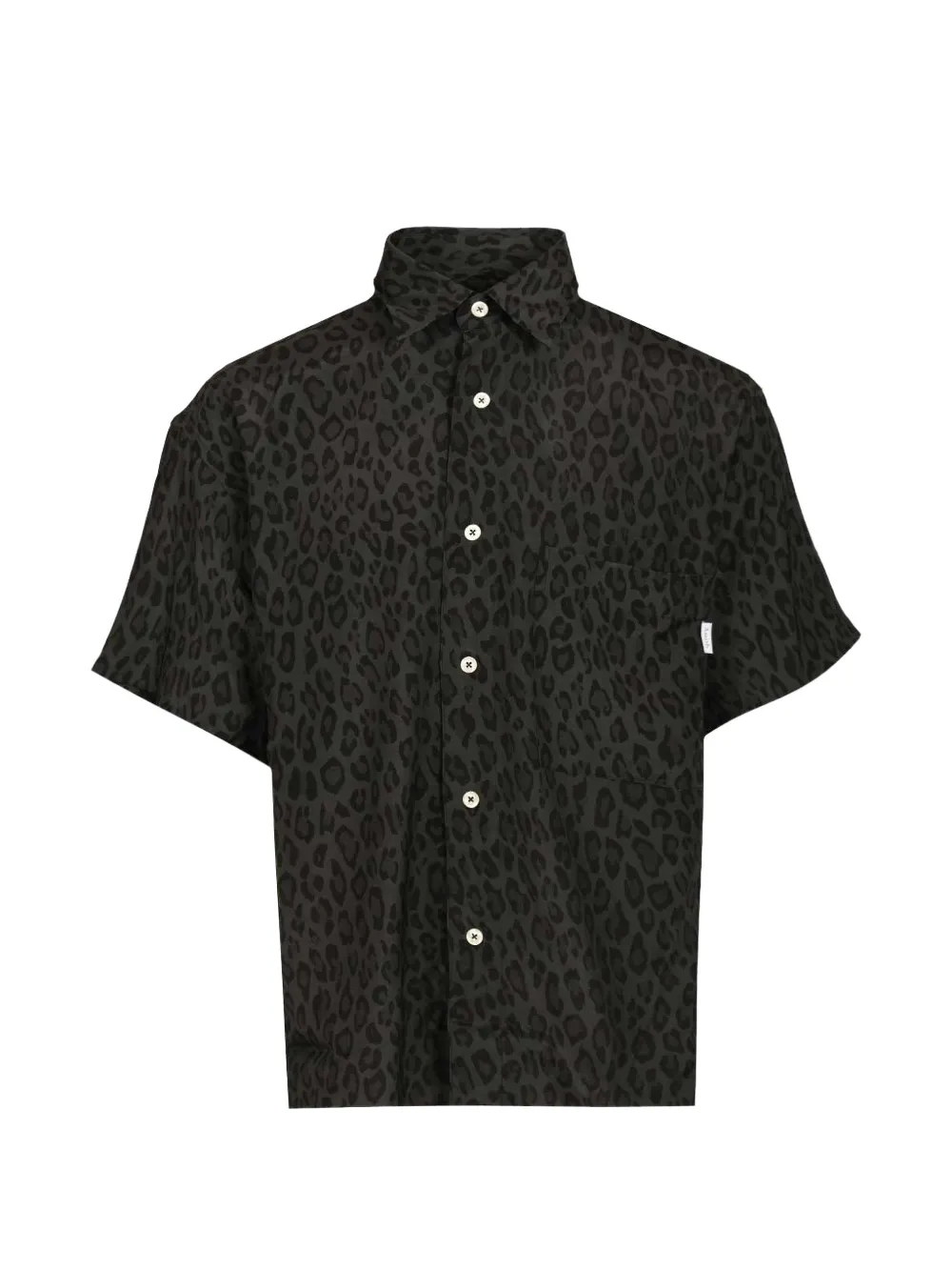 AMISH leopard-print short-sleeve shirt - Verde