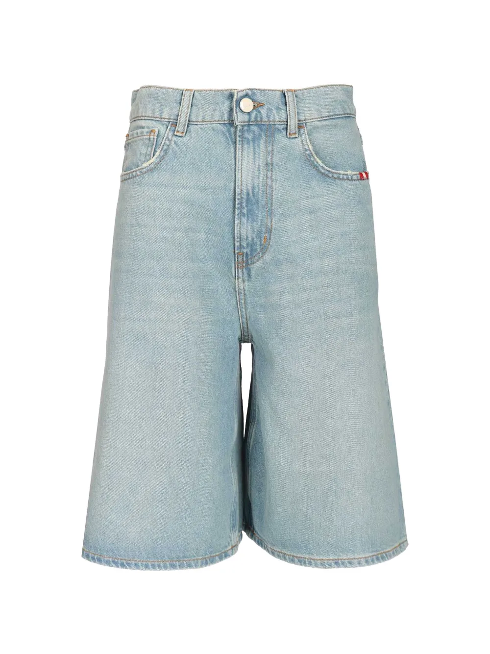 AMISH belt-loop buttoned shorts - Blu