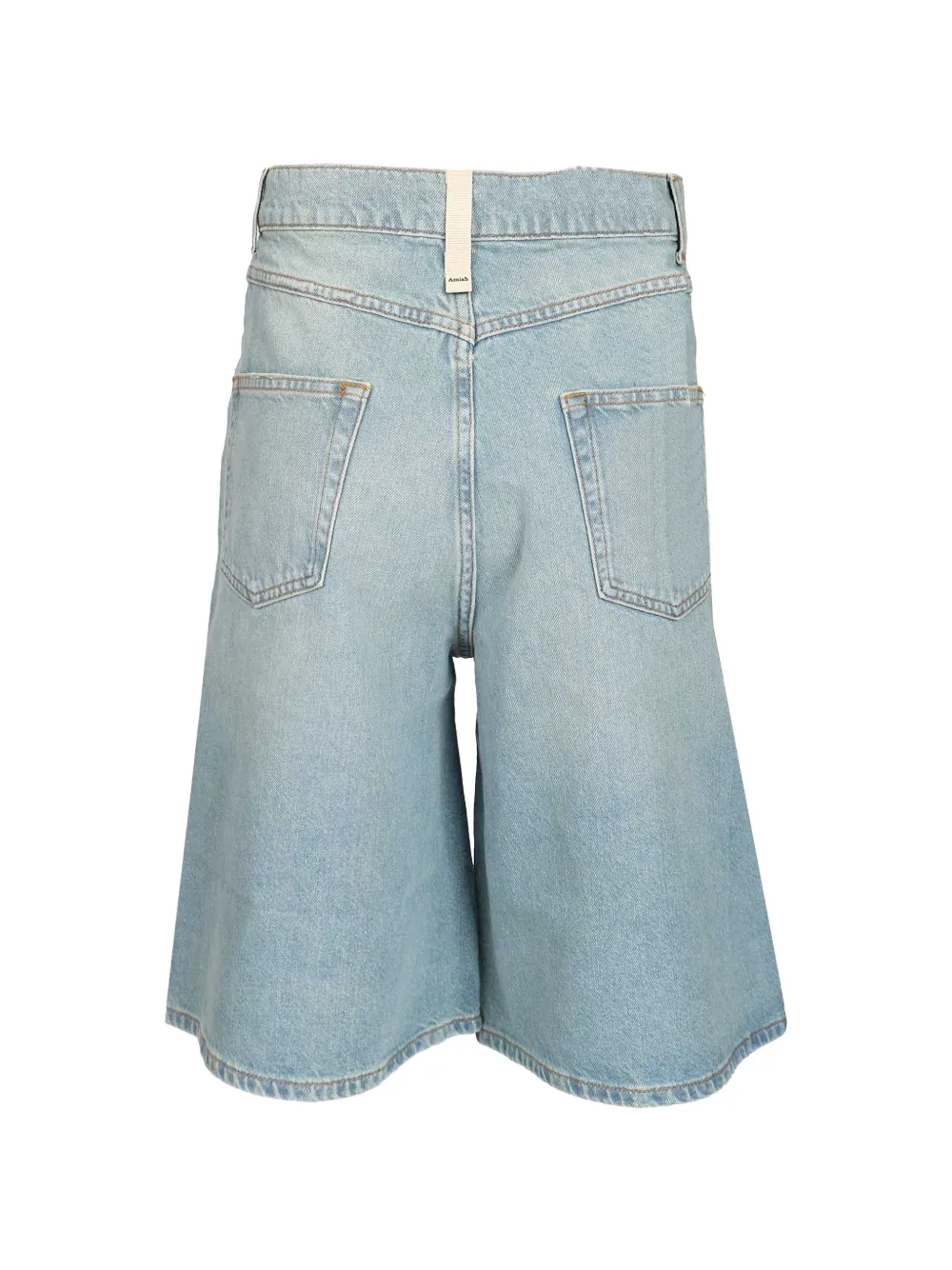  Amish Belt-loop Buttoned Shorts - Blue 