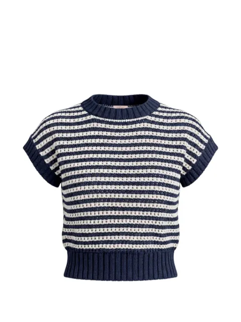 Gran Sasso striped open-knit top